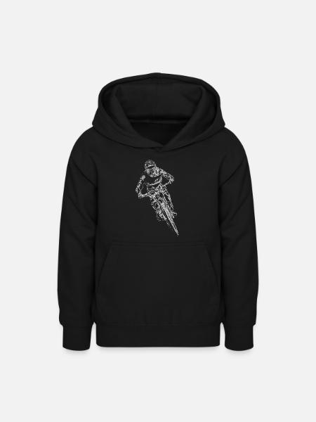 Downhill-Mountainbiken - Teenager Hoodie - Schwarz