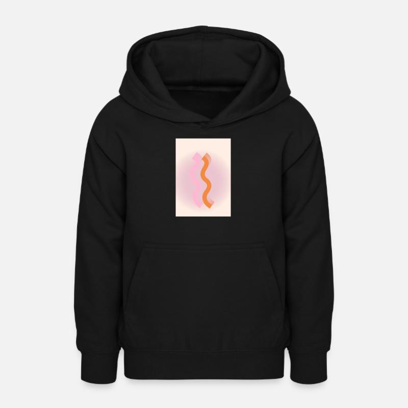 Lignes - Sweat à capuche Ado - noir