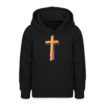 Cross - Teen Hoodie - black - Front - AI Model Teenager Male light (155cm)