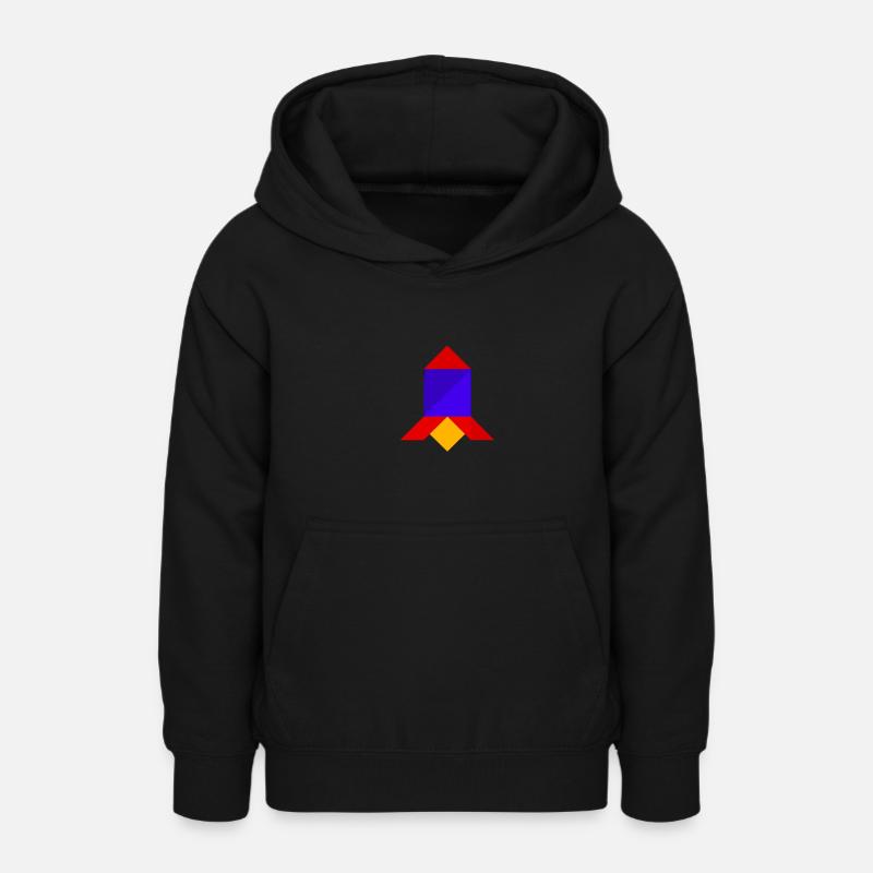 Fusée - Tangram - Sweat à capuche Ado - noir