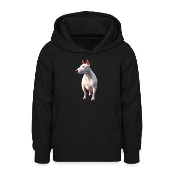 Bull terrier - Sweat à capuche Ado - noir - Devant - AI Model Teenager Male light (155cm)