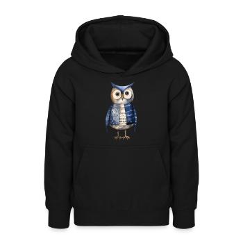 T-shirt d’explorateur hibou lunatique - Nature et aventure - Sweat à capuche Ado - noir - Devant - AI Model Teenager Male light (155cm)