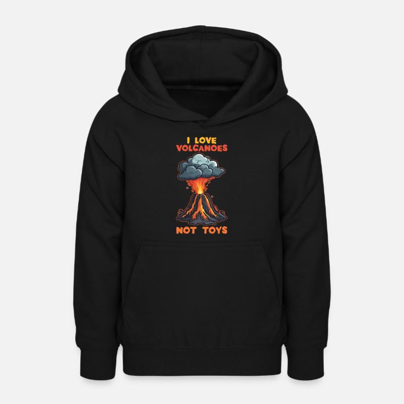 J’adore les volcans - Sweat à capuche Ado - noir