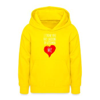 vitamin me citation drôle - Sweat à capuche Ado - jaune - Devant - AI Model Teenager Male dark (155cm)