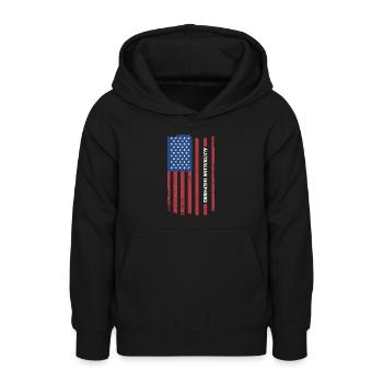 Chien Aussie Us Drapeau - Sweat à capuche Ado - noir - Devant - AI Model Teenager Male light (155cm)