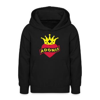 Mit Herz & Krone - ADONIS - Teenager Hoodie - Schwarz - Vorne - AI Model Teenager Male light (155cm)