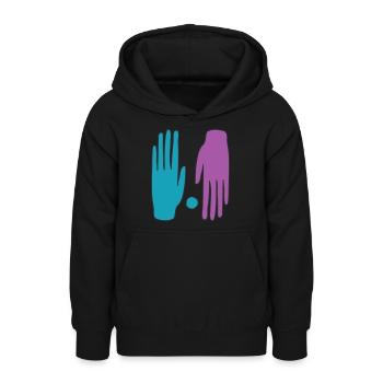 Hands - Teen Hoodie - black - Front - AI Model Teenager Male light (155cm)