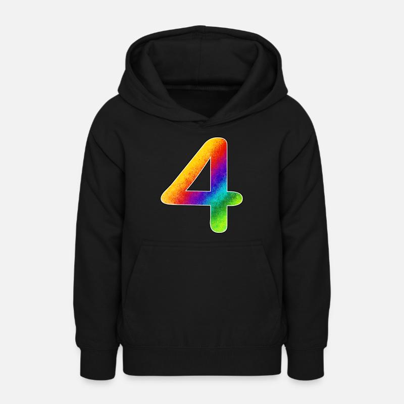 Rainbow 4 Anniversaire - Sweat à capuche Ado - noir