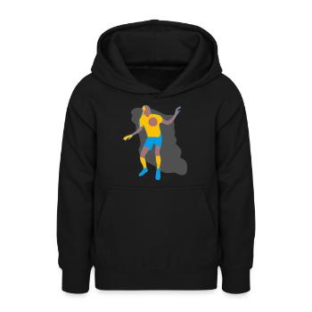 Joueur de football - Sweat à capuche Ado - noir - Devant - AI Model Teenager Male light (155cm)