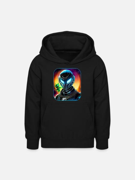 Weltraum Astronaut mit Alienfee - Teenager Hoodie - Schwarz