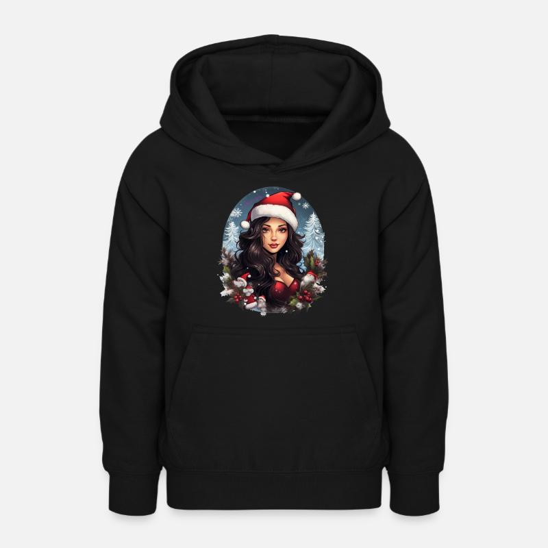 Mère noël - Sweat à capuche Ado - noir