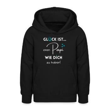 Glück ist, einen Papi wie Dich zu haben - Teenager Hoodie - Schwarz - Vorne - AI Model Teenager Male light (155cm)