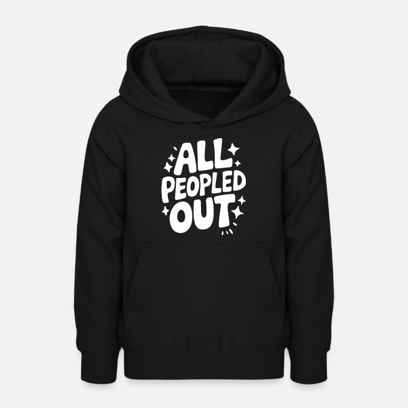Introverti, antisocial, introverti - Sweat à capuche Ado - noir