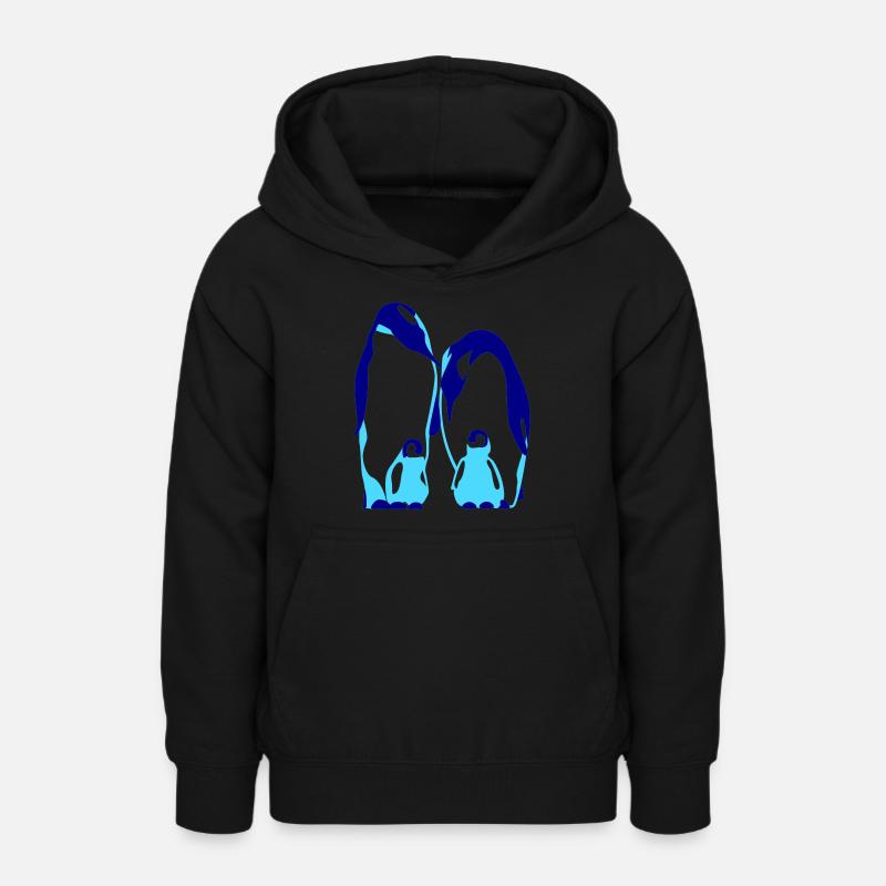 Famille de pingouin - Sweat à capuche Ado - noir