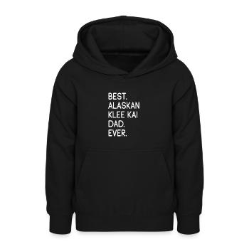 Klee Kai d'Alaska - Sweat à capuche Ado - noir - Devant - AI Model Teenager Male light (155cm)
