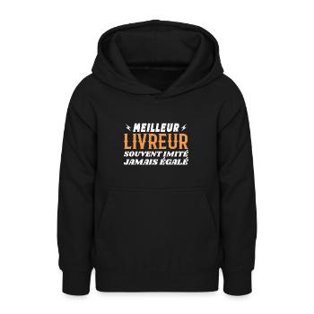 Super Livreur Humour Meilleur Chauffeur Livreur - Sweat à capuche Ado - noir - Devant - AI Model Teenager Male light (155cm)