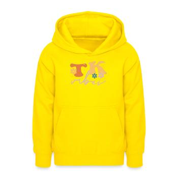 TK Vibes Wildflower Retro Teacher Daisy Kid - Sweat à capuche Ado - jaune - Devant - AI Model Teenager Male dark (155cm)