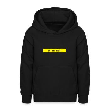 Cut The Crap Saying Gift - Teen Hoodie - black - Front - AI Model Teenager Male light (155cm)