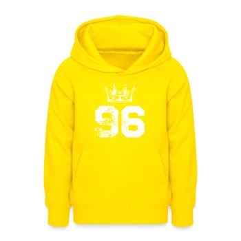 96 Zahl Krone - Teenager Hoodie - Gelb - Vorne - AI Model Teenager Male dark (155cm)