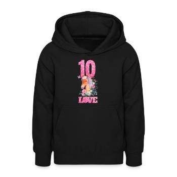 Anniversaire de fille de cheval 10 ans - Sweat à capuche Ado - noir - Devant - AI Model Teenager Male light (155cm)