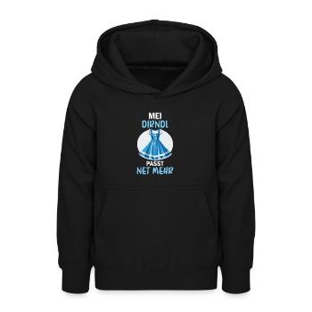 Damen Mei Dirndl Tracht Bayrisch Trachten Ersatz - Teenager Hoodie - Schwarz - Vorne - AI Model Teenager Male light (155cm)