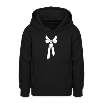 Col chemise avec noeud - Sweat à capuche Ado - noir - Devant - AI Model Teenager Male light (155cm)