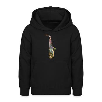 Saxofon - Teenager Hoodie - Schwarz - Vorne - AI Model Teenager Male light (155cm)