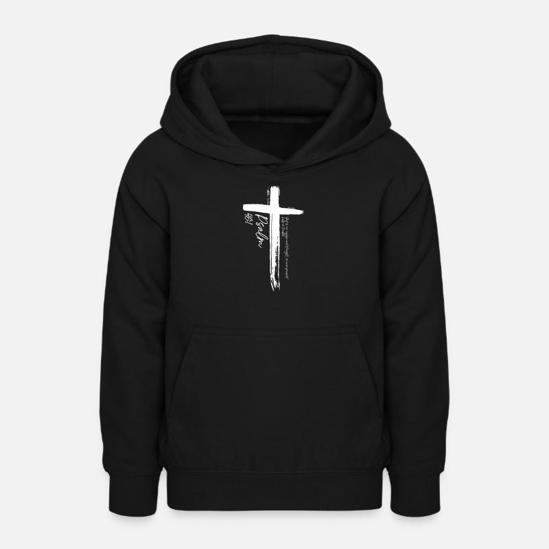 Croix - Psaume 46:1 - Sweat à capuche Ado - noir