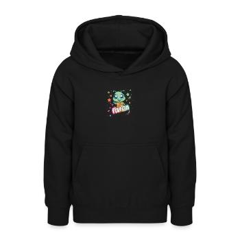 FLORIAN - Beautiful boy name with cute alien - Teen Hoodie - black - Front - AI Model Teenager Male light (155cm)