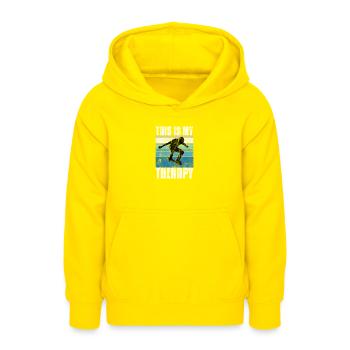 Ceci est ma thérapie Skateboard Skateboarder Skate - Sweat à capuche Ado - jaune - Devant - AI Model Teenager Male dark (155cm)