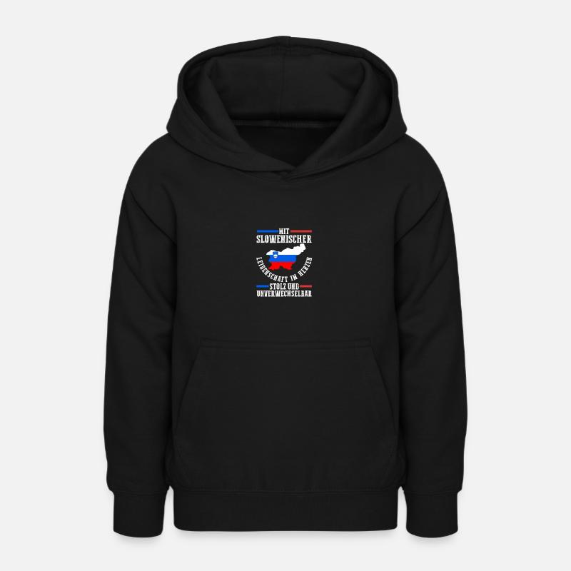 Slovènes Slovénie - Sweat à capuche Ado - noir