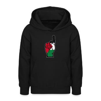 Drapeau palestinien numéro 1 - Sweat à capuche Ado - noir - Devant - AI Model Teenager Male light (155cm)