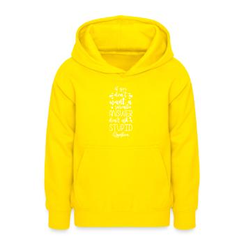 Sarcasme Humour Ironie Humour de bureau - Sweat à capuche Ado - jaune - Devant - AI Model Teenager Male dark (155cm)