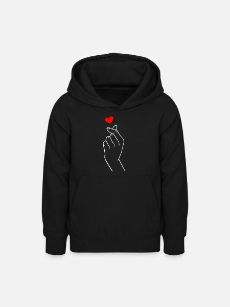 K-Pop Fingerheart - Teenager Hoodie - Schwarz