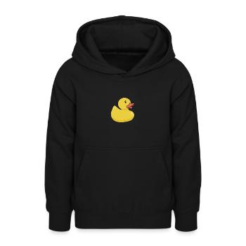 Canard en caoutchouc - Sweat à capuche Ado - noir - Devant - AI Model Teenager Male light (155cm)