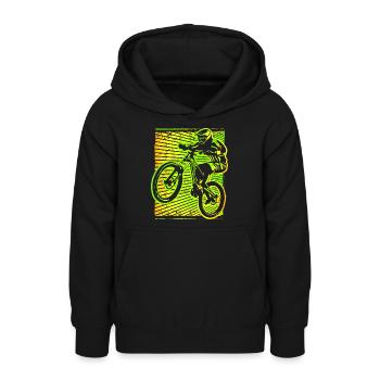 Mountainbiker ► Mountainbike ► MTB Biker Fahrrad - Teenager Hoodie - Schwarz - Vorne - AI Model Teenager Male light (155cm)