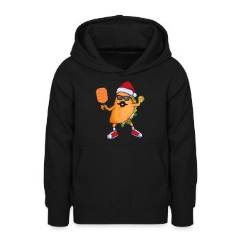 Taco with Santa Hat Playing Pickleball Christmas - Teen Hoodie - black - Front - AI Model Teenager Male light (155cm)