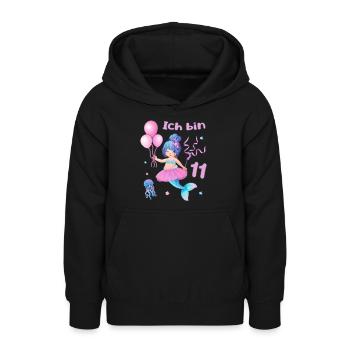Meerjungfrau Ballerina Geburtstag Mädchen 11 Jahre - Teenager Hoodie - Schwarz - Vorne - AI Model Teenager Male light (155cm)