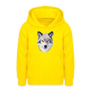 Loup - Sweat à capuche Ado - jaune - Devant - AI Model Teenager Male dark (155cm)