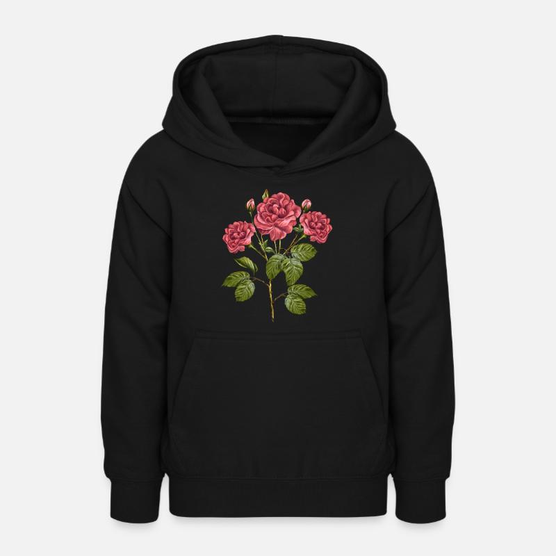 Fleur - Sweat à capuche Ado - noir