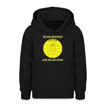 HU - Zustand entspricht Alter und Laufleistung - Teenager Hoodie - Schwarz - Vorne - AI Model Teenager Male light (155cm)