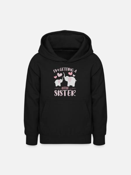 Lillesøster afslører at få lillesøster elefant - Teeneager hoodie - sort