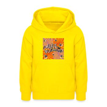 Alice Au Pays Des Merveilles Monde À L’Envers - Sweat à capuche Ado - jaune - Devant - AI Model Teenager Male dark (155cm)