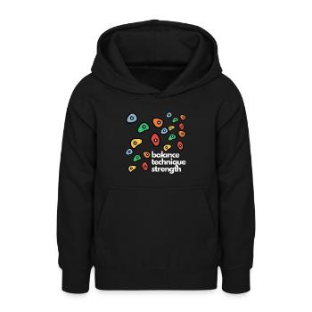 Bouldering - Teen Hoodie - black - Front - AI Model Teenager Male light (155cm)