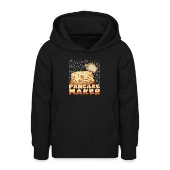 Kawaii Pancake Maker Smiled Pancakes Sirop - Sweat à capuche Ado - noir - Devant - AI Model Teenager Male light (155cm)