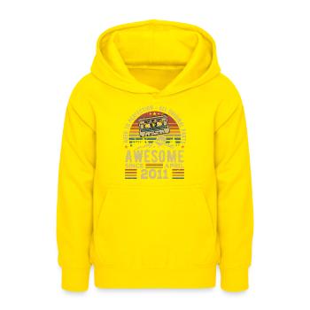 April 2011 Vintage Retro Geburtstagsgeschenk - Teenager Hoodie - Gelb - Vorne - AI Model Teenager Male dark (155cm)