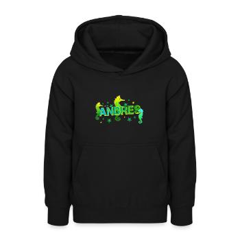 Andres - Sweat à capuche Ado - noir - Devant - AI Model Teenager Male light (155cm)