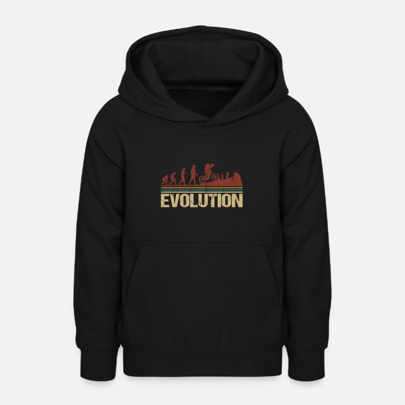 VTT VTT Papa Papa VTT Evolution Retro - Sweat à capuche Ado - noir