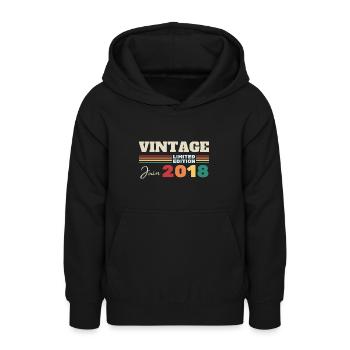Vintage June 2018 Birthday Gift - Teen Hoodie - black - Front - AI Model Teenager Male light (155cm)