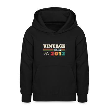 Vintage mai 2012 cadeau anniversaire - Sweat à capuche Ado - noir - Devant - AI Model Teenager Male light (155cm)